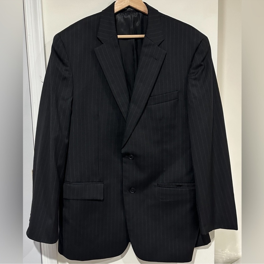 John Varvatos Pinstripe Wool Silk Suit Sullivan Blazer